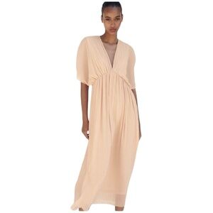 NWT ZARA PLEATED MIDI DRESS SIZE MEDIUM